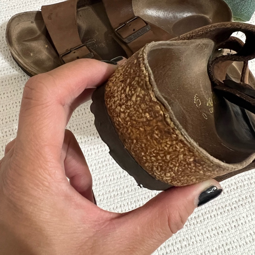 Birkenstock size 40 Brown Double Strap Sandals unisex - Picture 11 of 11